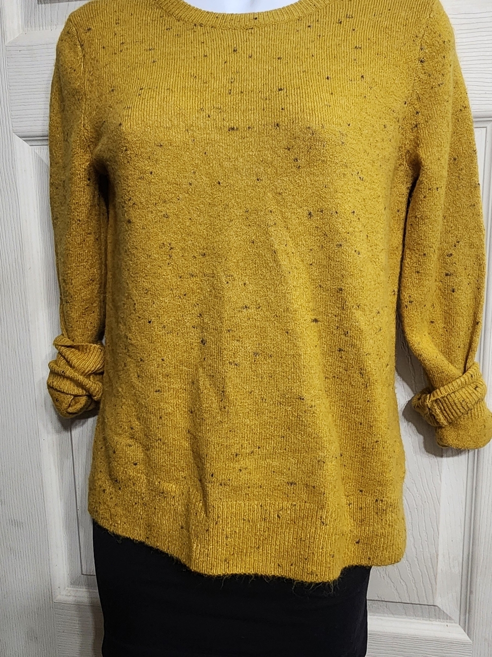 Old Navy Mustard Crewneck Sweater with Fleck Detail
